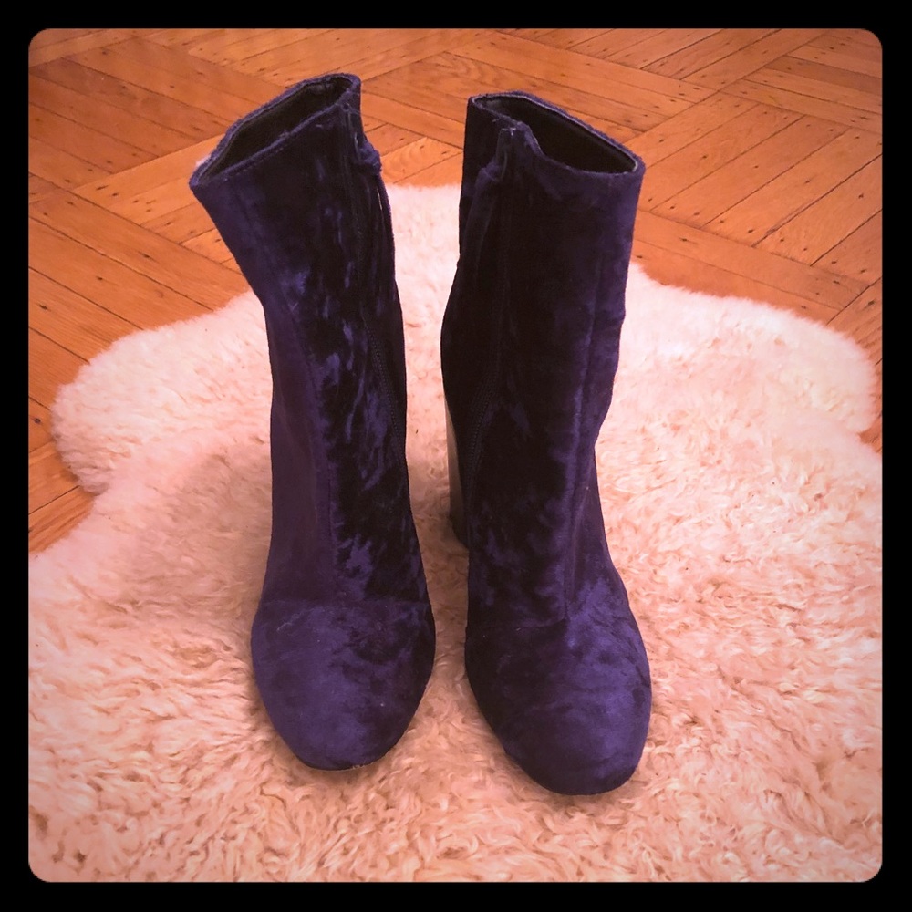 Rebecca minkoff blue velvet booties